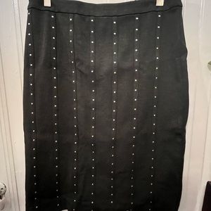Calvin Klein studded pencil skirt, along with stretchy fabric. Mid-length